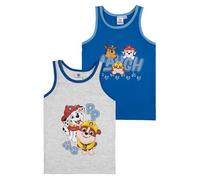 Pat' Patrouille Lot de 2 maillots de corps pour garçon, débardeur, chemise, sous-vêtements, bleu/gris, bleu/gris, 110-116