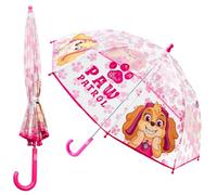 Pat Patrouille Parapluie Enfant, Parapluie Canne Cloche Transparent - Accessoire Officiel (Rose)