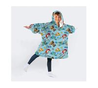 Pat Patrouille, Plaid Polaire Enfant à manches et capuche 7 à 14 ans Taille Unique, Bleu, Chaud et Doux, Textile Oeko-Tex