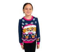 Pat Patrouille Pull d'hiver pour fille - Skye Pull d'hiver en tricot Sweatshirt Ugly Sweater bleu/rose, Bleu/Rose, 122/128 cm