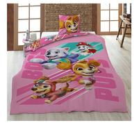 Aymax Parure de lit Pat' Patrouille Rose 100% coton Housse réversible 140x200 + Taie 65x65 cm