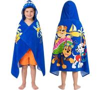 Pat Patrouille Serviette de Bain avec Capuche Garcon, Coton Poncho de Bain Enfant, Douce et Absorbante Natation Piscine Serviette de Plage, Voyage Accessoires, Ete Cadeau Garcon (Bleu Paw Patrol)