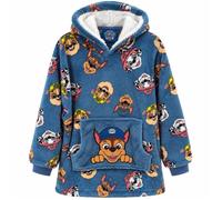 Pat’ Patrouille - Sweat Plaid Enfant - Polaire à Capuche Ultra Douce - 6 à 10 ans - Bleu Taille unique