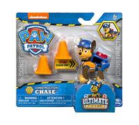 Pat Patrouille Ultimate Rescue Construction : Chien Chase Sac a Dos Transformable + 2 plots - Figurine Animaux - Paw Patrol