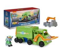 PAW Patrol Pat' Patrouille Big Truck Pups - Camion + Figurine Rocky - Rejoins Pat' Patrouille Mission Camion Avec Rocky & Véhicule 22 Cm - Et Mini Véhicule Sauvetage - - Jouet Enfant 3 Ans +