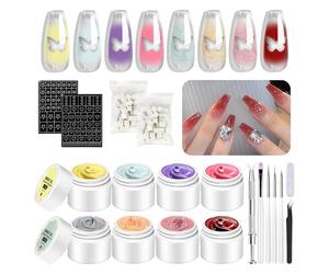 Pat Polish, Gradient Painting, 8 couleurs Palette Manucure pour la conception créative des ongles Art Peinture Femmes Girls, spécialement conçues pour répondre aux besoins de la concepti