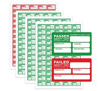 Pat Stickers Lot de 120 autocollants Pat Pass avec 12 autocollants Pat Test Fail (38 x 21 mm) Autocollants étanches pour appareils électriques et appareils électroménagers Packwith®