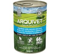 Pata-Arquivet Junior Poulet Avec Carottes, Pois Et Huile De Saumon 400 G - Boîte De Nourriture Humide Pour Chiens Chiots - Toutes Les Races - Alimentation Naturelle Canine