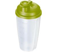 PATA-Gobelet Mélangeur/Shaker avec Echelle/Graduation de mesure, Disque Mélangeur amovible et Bec verseur refermable, Capacité : 0,5 l, Plastique, sans BPA, Mixery, Couleur : Translucide/vert, 243522