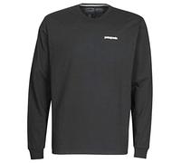 Patagonia T-shirt en coton recyclé M's L/S P-6 Logo Responsibili-Tee Homme Noir Taille S
