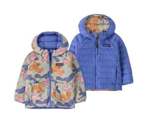 Patagonia - Baby Reversible Down Sweater Hoody - Doudoune - 5 Years - bunny life flurry green