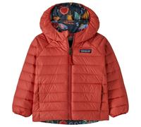 Patagonia - Baby's Reversible Down Sweater Hoody - Doudoune - 12 Months - salmon energy ink black