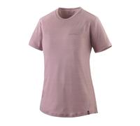 Patagonia - T-shirt de randonnée technique et respirant en laine de mérinos - W's Cap Cool Merino Blend Graphic Shirt Multi-Pitch Quiet Violet pour Violet L