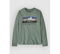 Patagonia - Kid's Long-Sleeved Graphic T-Shirt - T-shirt enfant Fitz Roy Foothills: Cover Green - XXL