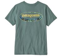 Patagonia - T-shirt en coton biologique confortable - K's Graphic T-Shirt '95 Oval Logo Tropiclimb Blue Sage en Coton - Taille Enfant 163-169 - Bleu Bleu 163-169
