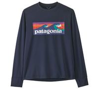 Patagonia Long-Sleeved Cap Silkweight T-Shirt Kids 62386 Boardshort Logo: New Navy Bleu S