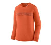 Patagonia - Women's L/S Cap Cool Merino Graphic Shirt - Haut en mérinos - M - strata stripe coal orange