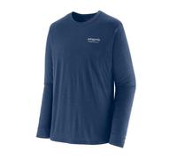 Patagonia - T-shirt de randonnée technique et respirant à manches longues - M's L/S Cap Cool Merino Blend Grphc Shirt Hrtg Header Clement Blue pour Bleu M
