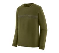 Patagonia - T-shirt à manches longues - M's L/S Cap Cool Merino Blend Graphic Shirt Strata Stripe: Pond Green pour Homme en Laine - Taille L - Kaki Kaki L
