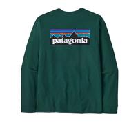 Patagonia - T-shirt en coton recyclé - M's L/S P-6 Logo Responsibili-Tee Cascade Green pour Homme en Coton - Taille 126-132 - Vert Vert 126-132