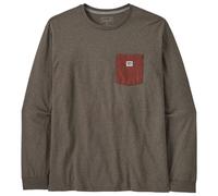 Patagonia - L/S Shop Sticker Pocket Responsibili-Tee - Haut à manches longues - S - marlow brown