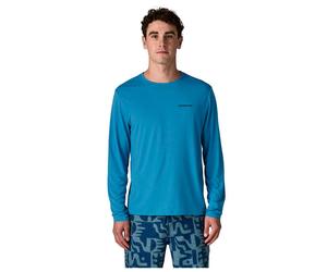 Patagonia - Long Sleeve Cap Cool Daily Boardshort Logo Shore Blue Light Shore Blue X Dye - L - Tee-shirt de rando