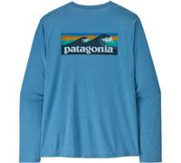 Patagonia - T-shirt de randonnée léger et respirant à manches longues - M's L/S Cap Cool Daily Shirt Boardshort Logo Shore Blue Light X-Dye pour Homme Bleu L