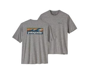 Patagonia M's Cap Cool Daily Graphic Shirt - Waters Boardshort Logo Abalone Blue: Feather Grey S, Boardshort Logo Abalone Blue : Feather Grey, S
