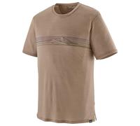 Patagonia - M's Cap Cool Merino Graphic Shirt Strata Stripe Seabird Grey - S - Tee-shirt de rando