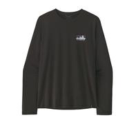 Patagonia - T-shirt de randonnée léger et respirant à manches longues - M's L/S Cap Cool Daily Shirt '73 Skyline Black pour Homme - Taille S - Noir Noir S