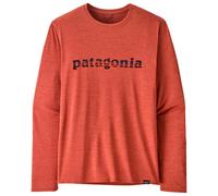Patagonia - M's L/S Capilene® Cool Daily Graphic 73 Text Logo Potters Red X Dye - S - Tee-shirt de rando