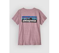 T shirt manches courtes patagonia p 6 logo responsibili tee violet femme