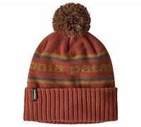 Patagonia Powder Town Beanie Hat - Park Stripe Knit: Spanish Red Park Stripe Knit: Spanish Red One Size