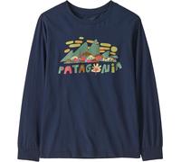 Patagonia - T-shirt à manches longues - K's L/S Graphic T-Shirt Fitz Roy Foliage: New Navy en Coton - Taille Enfant XS Navy XS