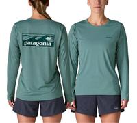 Patagonia - T-shirt de randonnée léger à manches longues - W's L/S Cap Cool Daily Shirt Boardshort Logo Blue Sage Light X-Dye pour Femme - Taille S - Bleu S