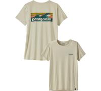 Patagonia - T-shirt de randonnée technique et léger - W's Cap Cool Daily Shirt Boardshort Logo Dyno White pour Femme - Taille S - Beige Beige S