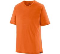 Patagonia - T-shirt de randonnée technique et respirant en laine de mérinos - M's Cap Cool Merino Blend Shirt Coal Orange pour Homme en Laine - Taille Orange L
