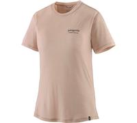 Patagonia - T-shirt de randonnée technique et respirant en laine de mérinos - W's Cap Cool Merino Blend Graphic Shirt Heritage Header Shroom Taupe Beige S
