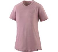 Patagonia - T-shirt de randonnée technique et respirant en laine de mérinos - W's Cap Cool Merino Blend Graphic Shirt Multi-Pitch Quiet Violet pour Violet XS