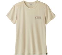 Patagonia - T-shirt de trail léger et respirant - W's Cap Cool Trail Shirt Stratapeaks Dyno White pour Femme - Taille XS - Beige Beige XS
