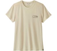 Patagonia - T-shirt de trail léger et respirant - W's Cap Cool Trail Shirt Stratapeaks Dyno White pour Femme - Taille L - Beige Beige L