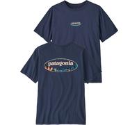 Patagonia - T-shirt en coton biologique classique et confortable - M's '95 Oval Logo T-Shirt New Navy Kaleido pour Homme en Coton - Taille S Navy S