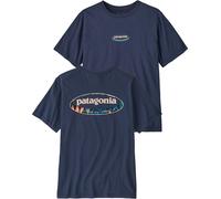 Patagonia - T-shirt en coton biologique classique et confortable - M's '95 Oval Logo T-Shirt New Navy Kaleido pour Homme en Coton - Taille L Navy L