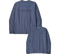 Patagonia - T-shirt en coton recyclé - M's L/S P-6 Logo Responsibili-Tee P-6 Outline: Current Blue pour Homme en Coton - Taille L - Bleu Bleu L