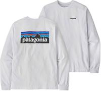 Patagonia - T-shirt en coton recyclé - M's L/S P-6 Logo Responsibili-Tee White pour Homme en Coton - Taille S - Blanc Blanc S
