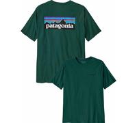Patagonia - T-shirt en coton recyclé - M's P-6 Logo Responsibili-Tee Cascade Green pour Homme en Coton - Taille M - Vert Vert M