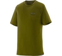 Patagonia - T-shirt en laine de mérinos - M's Cap Cool Merino Blend Graphic Shirt Fitz Roy Strata: Pond Green pour Homme en Laine - Taille L - Kaki Kaki L