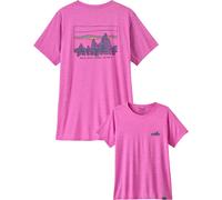 Patagonia - T-shirt respirant - W's Cap Cool Daily Graphic Shirt '73 Skyline: Brisk Purple X-Dye pour Femme - Taille M - Rose Rose M