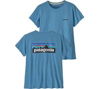 Patagonia - T-shirt urbain en coton recy t polyester recyclé - W's P-6 Logo Responsibili-Tee Shore Blue pour Femme en Coton - Taille S - Bleu Bleu S