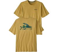 Patagonia - T-shirt urbain en coton recy t polyester recyclé - M's Flying Fish Responsibili-Tee Limestone Yellow Heritage Fitz pour Homme en Coton Jaune XL